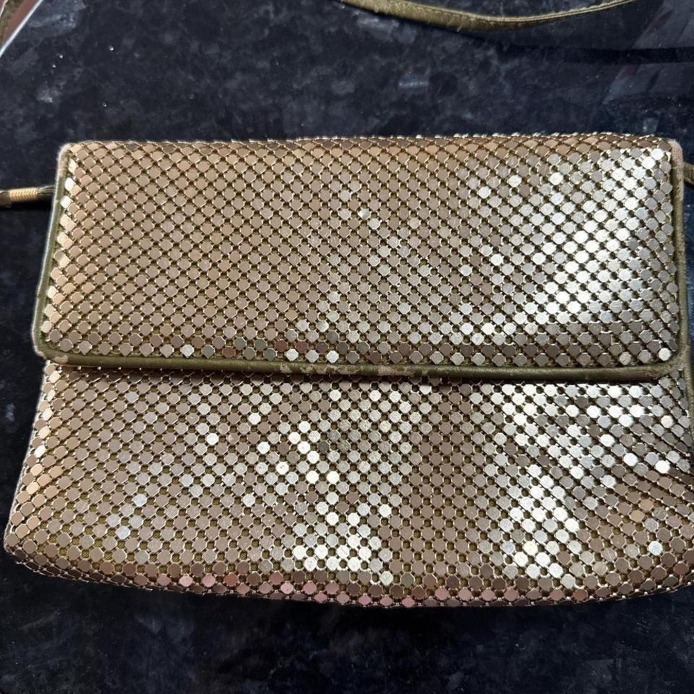 Whiting and Davis Gold‎ Mesh Evening Clutch Shoulder Bag